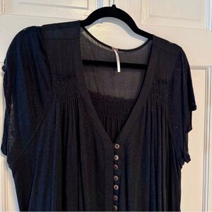 Black Button-Down Blouse